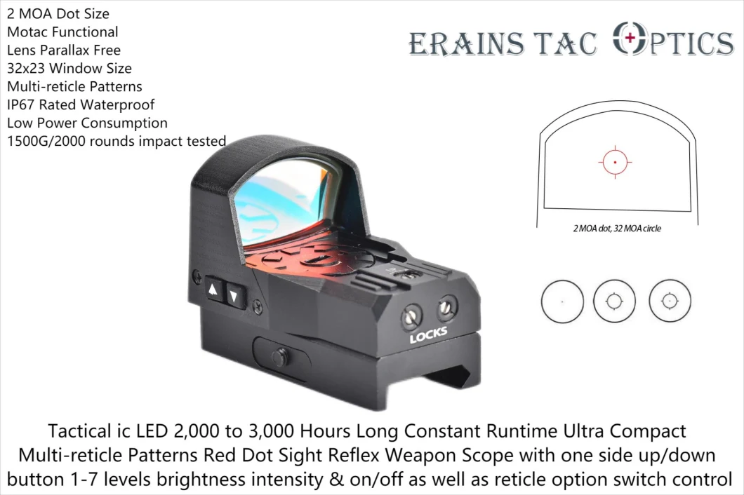 Competing Tasco Ipx7 Rated Compact Tactical Hunting Over 3K Hrs Runtime (Motac) Multi Reticle Patterns Open Reflex Tactical Hunting Weapon Scope Red DOT Sight