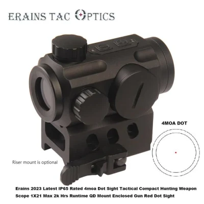 Erains Tac Optics Competiting Tasco Sights Tactical 1X21 4moa IP65 5 Níveis Compacto Fechado Qd Mount Red Illumination Weapon Red DOT Scope Visando Red DOT Sight