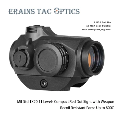 Erains Tac Optics Mil-Std Tactical 1X20 3moa IP67 11 Levels Compact Red Illumination Weapon Red DOT Scope Visando DOT Reticle Sight